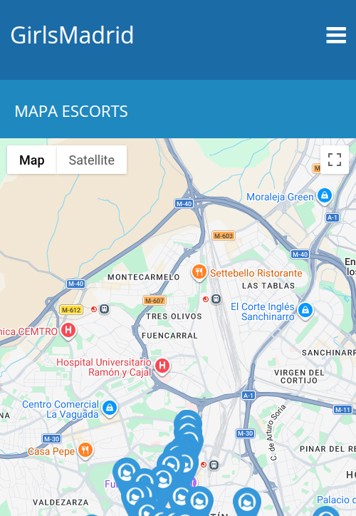 Mapa Escorts Madrid
